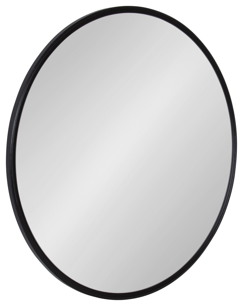 Caskill Round Framed Wall Mirror, Black 24 Diameter