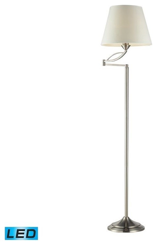 1- Light LED Floor Lamp In Satin Nickel