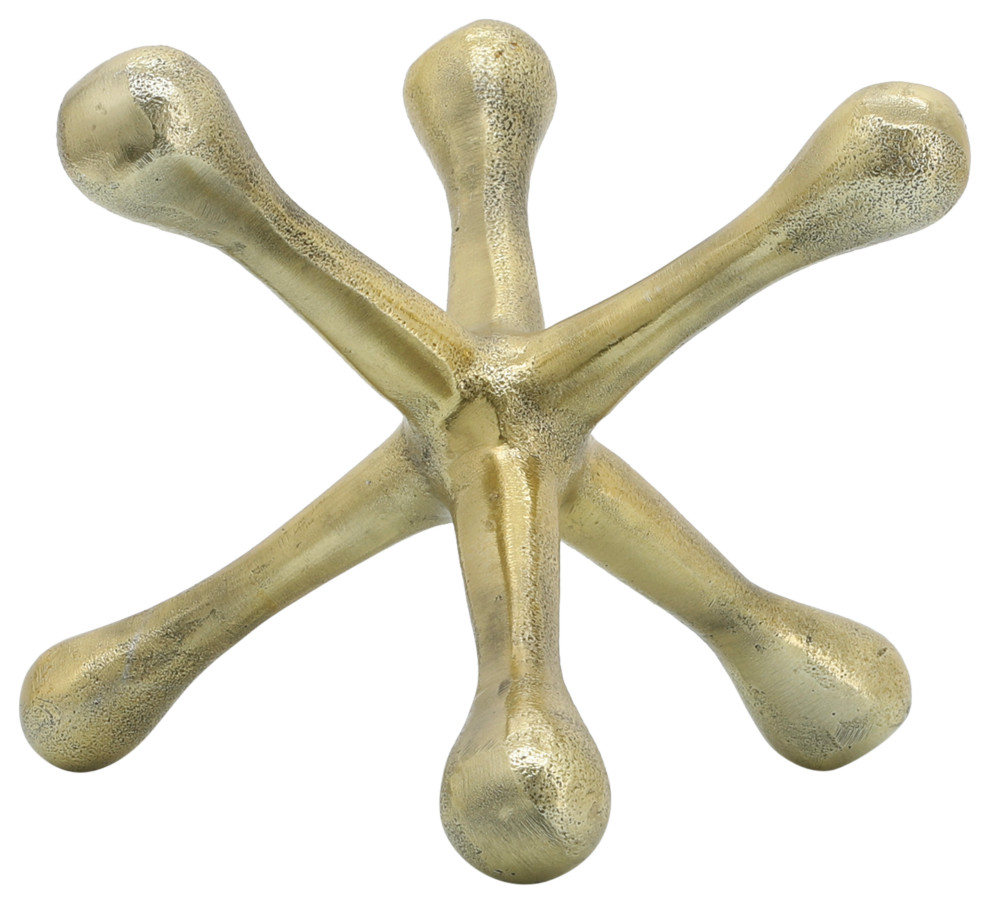 Sagebrook Home Gold Metal Jacks Sculpture 8" Midcentury Decorative