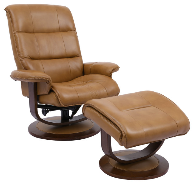 Parker Living Knight Manual Reclining Swivel Chair and Ottoman