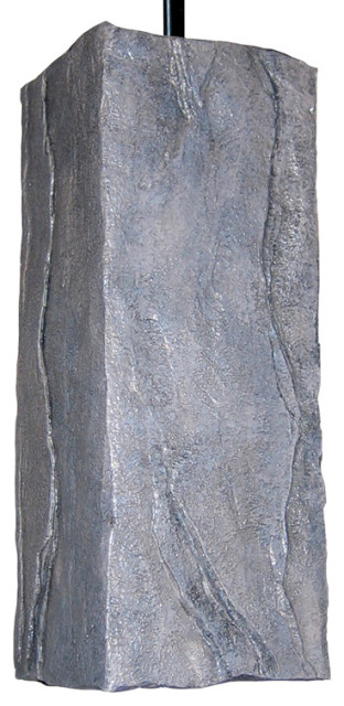 A19 Lighting PN18011-GR-BCC 1-Light Stone Pendant Grey (Black Cord & Canopy)