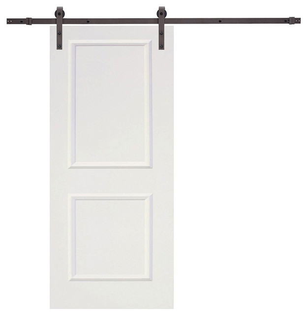 6.6' Sliding Barn Door Hardware Set With 36