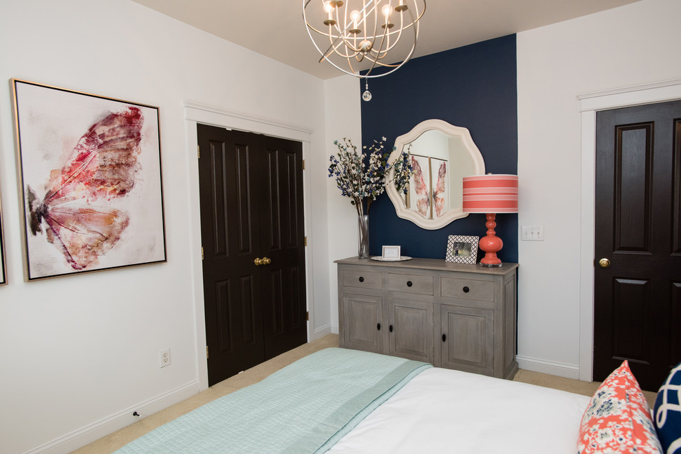 Photo of a modern bedroom in Charlotte.