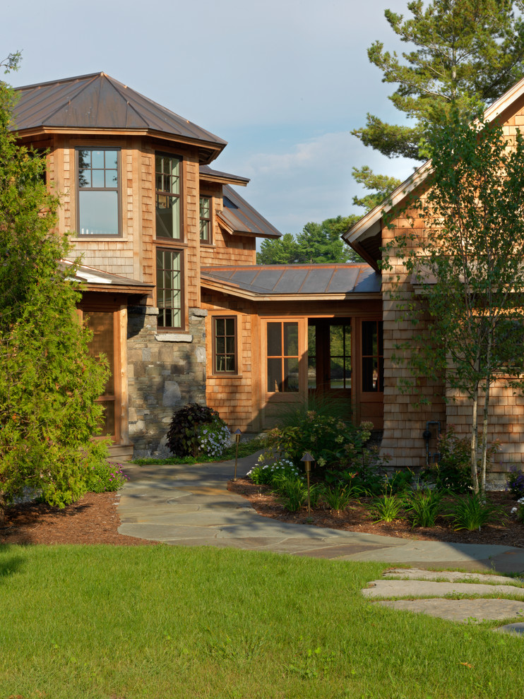 Inspiration for a coastal exterior home remodel in Burlington