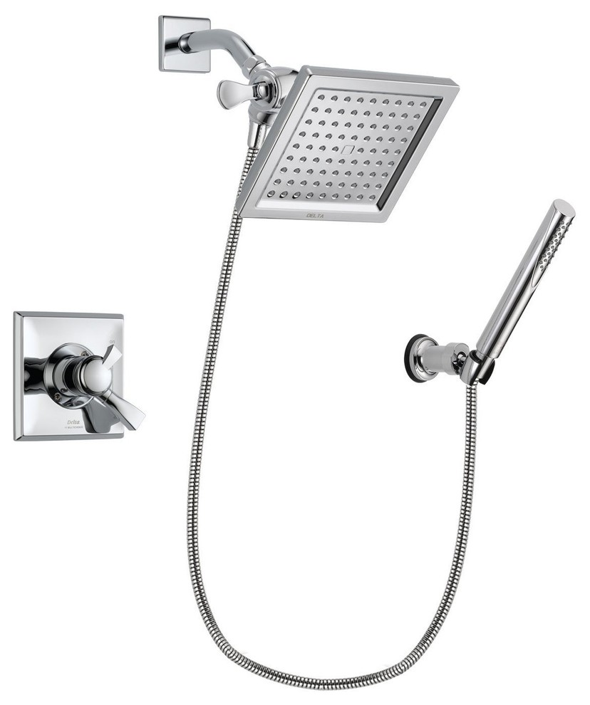 Delta Dryden Chrome Shower Faucet System w/ Shower Head and Hand Shower