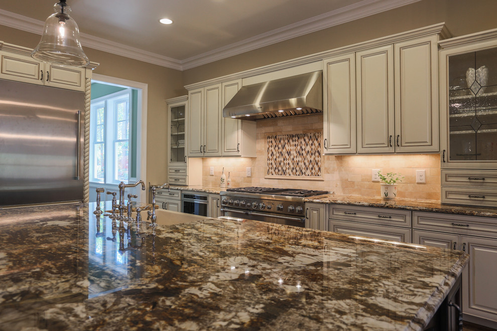 Example of a transitional kitchen design in Raleigh