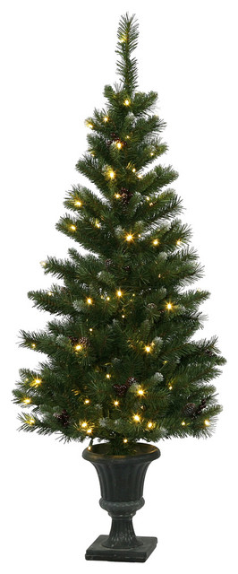 5' x 27" Ashberry Potted Tree 120LED WmW