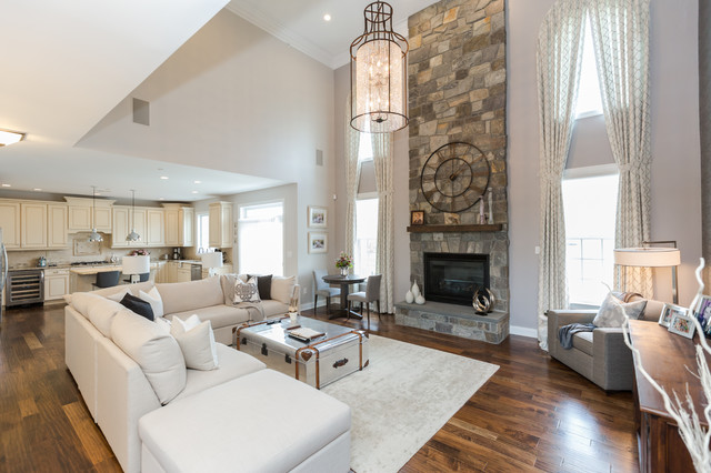 Newtown Square Custom Home nyklassisk-dagligstue