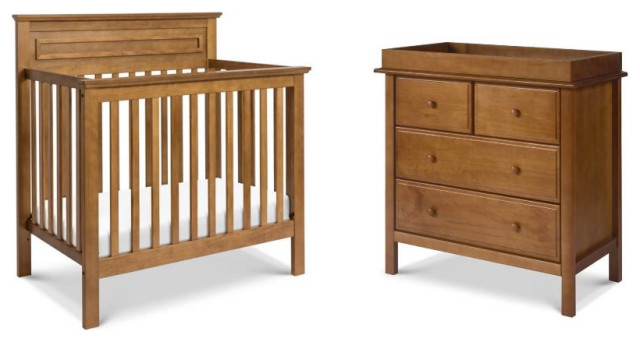 chestnut crib and dresser set