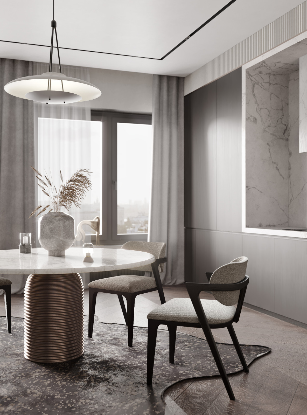 Дизайн кухни-гостиной в роскошных апартаментах Санкт-Петербурга