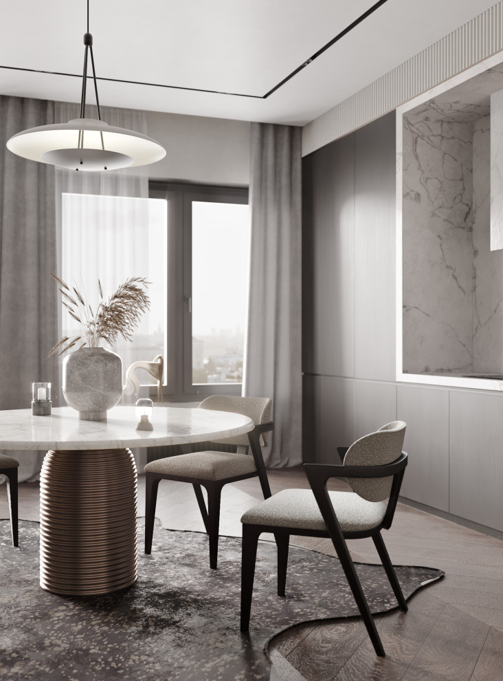 Дизайн кухни-гостиной в роскошных апартаментах Санкт-Петербурга