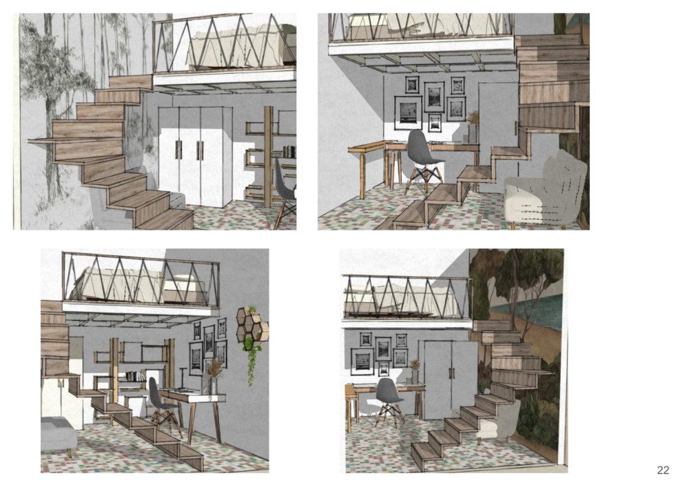 Chambre avec mezzanine