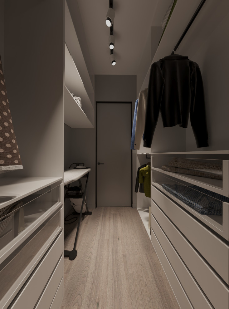 Спальня в современном стиле с гардеробной