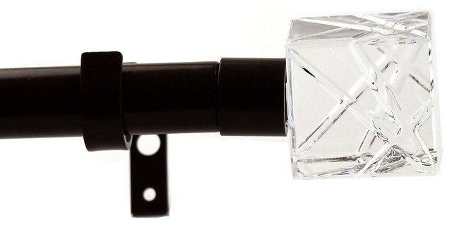 1 Diameter Cut Ice Single Drapery Curtain Rod Contemporary