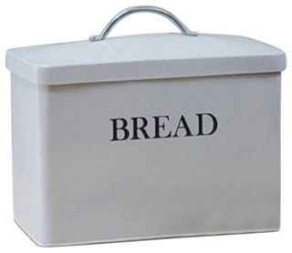 Cream Metal Chef Vida Steel Curved Bread Bin 
