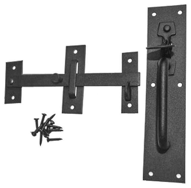 Black Wrought Iron Norfolk Door Latches Powder Coat Finish