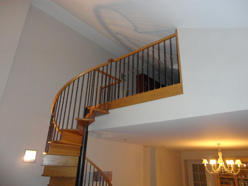レンヌにあるトランジショナルスタイルのおしゃれな階段の写真