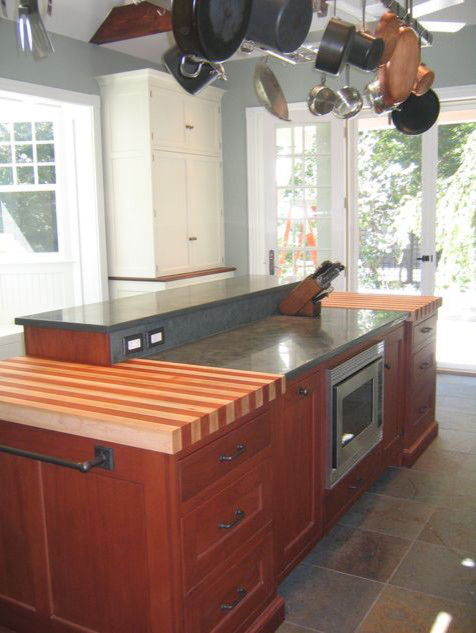 Maple with African Mahogany Striped Wood Countertop