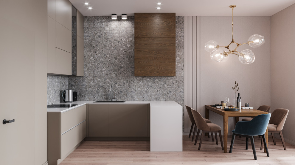 Интерьер однокомнатной квартиры 58м.кв. в клюбном доме Армада г.Екатеринбург