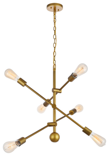 Axel 6 Light Pendant, Brass