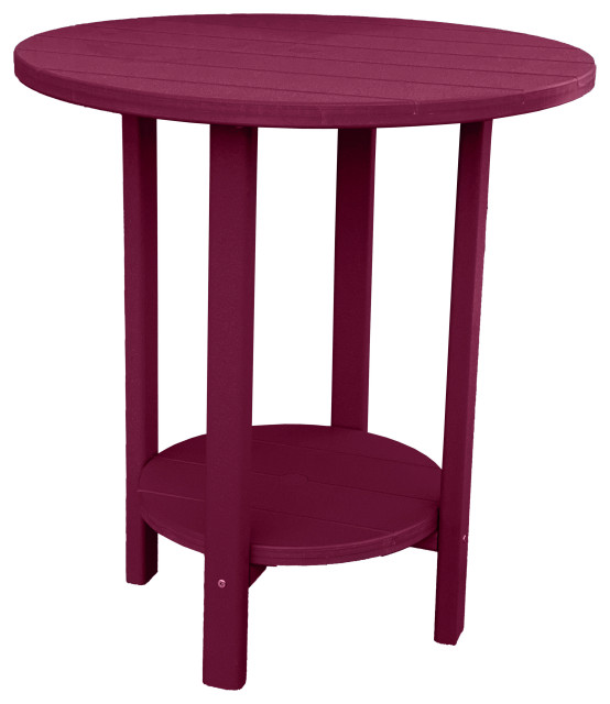 Phat Tommy Outdoor Pub Table, Tall Bar Height Poly Outdoor Furniture, Darkred