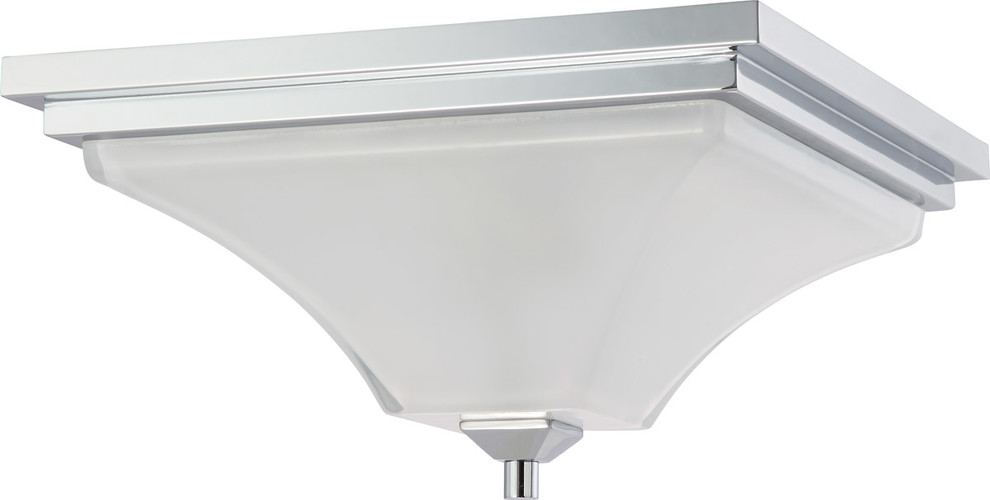 Nuvo Parker 2 Light Flush Fixture with Sandstone Etched Glass