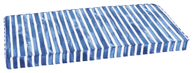 Noble Grey Nelson Commodore Blue Outdoor/Indoor Corded Bench Cushion 45 x 18 x 2