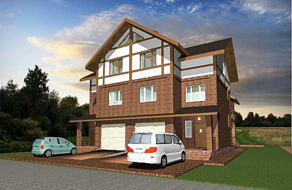 Сблокированный жилой дом с гаражом