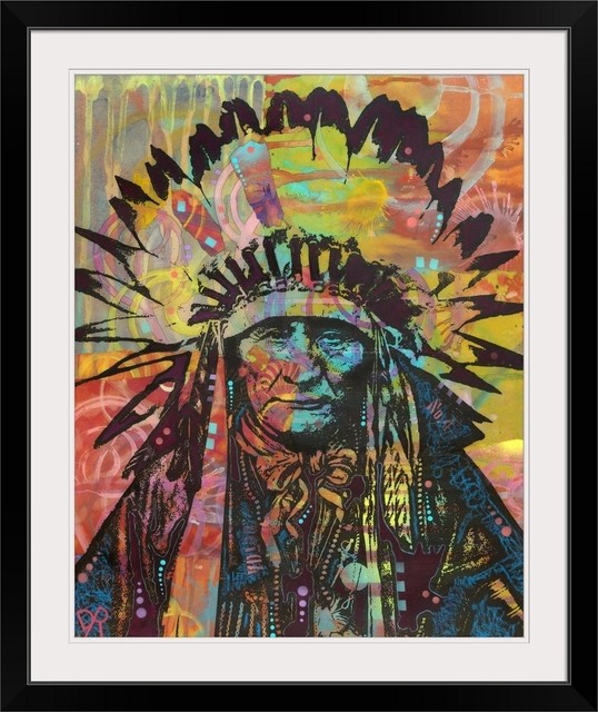"Native American II" Black Framed Art Print Southwestern Prints And