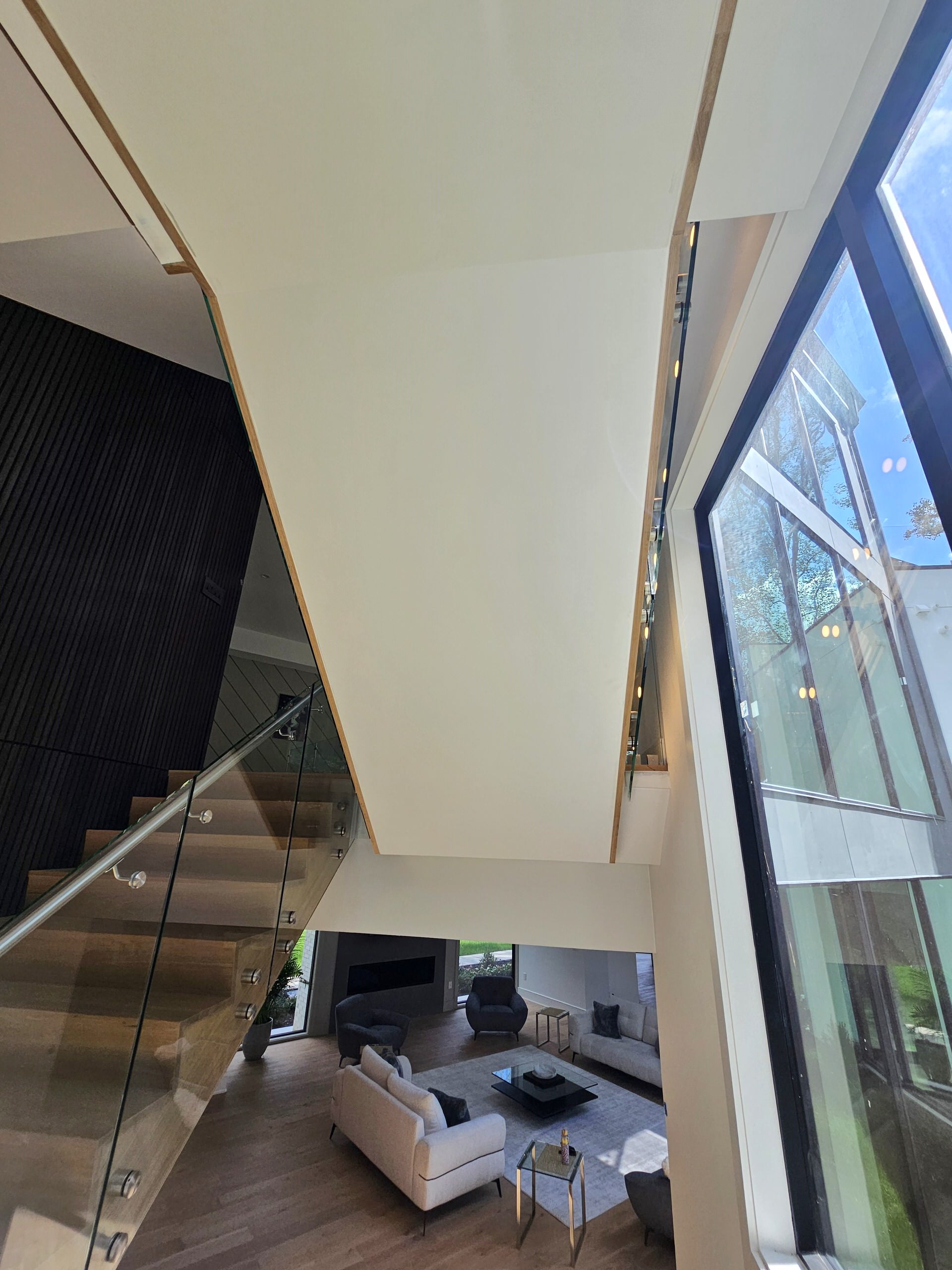 129_White Oak Slanted Riser Modern Stair, Mclean, VA 22102