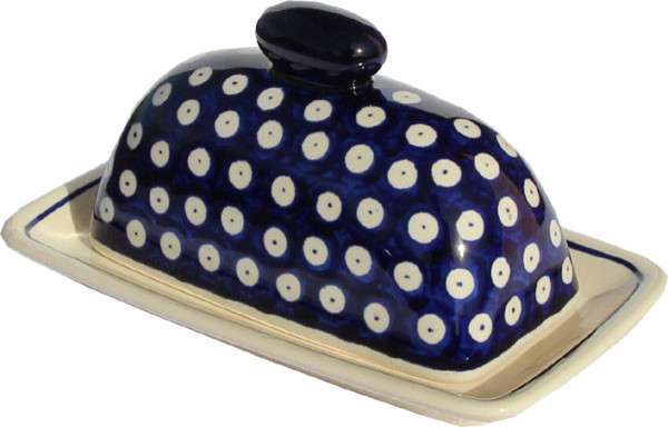 Polish Pottery Butter Dish, Pattern Number: 42