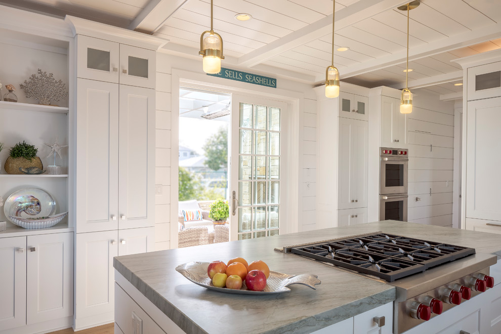 This is an example of a coastal kitchen in Sacramento.