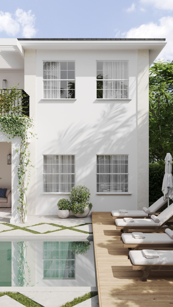 Inspiration for a transitional home design remodel in Miami