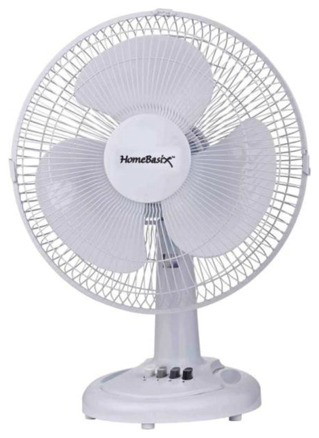 Homebasix 3 Speed Oscillating Table Fan 12 Contemporary