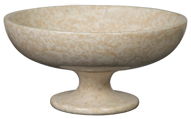 Marble Bowl With Pedestal Traditional Decorative Bowls By Noir