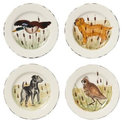 Vietri Wildlife Salad Plates 4 Piece Set Contemporary