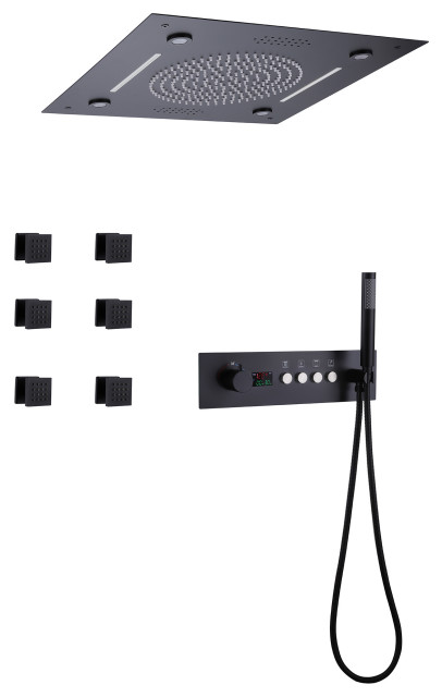 Replacement Complete Shower System Complete Shower System With Rough-in Valve, LED Digital Display ...
