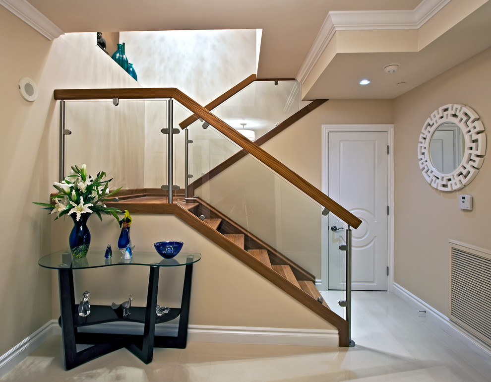 Transitional staircase in Miami.