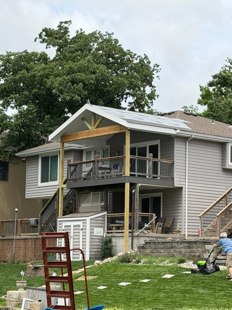 Custom Gable Roof Construction Over Elevated Deck