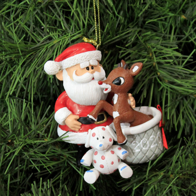 Holiday Ornament 2020 Rudolph and Santa Ornament Red Nosed Reindeer ...