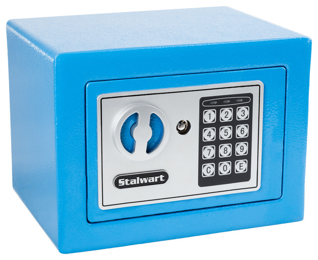 Digital Steel Security Safe For Valuables by Stalwart, Blue