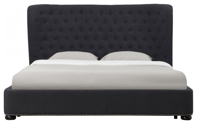 Tov Furniture Finley Grey Linen Queen Bed B10 Q Transitional Tov Furniture Finley Grey Linen Queen Bed B10 Q