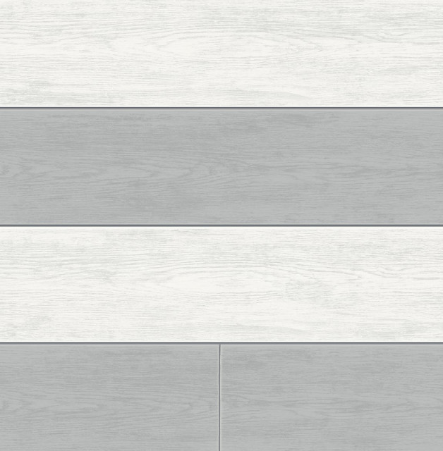 NW43510 NextWall Two Toned Shiplap Coastal Style Argos Gray Vinyl Wallpaper