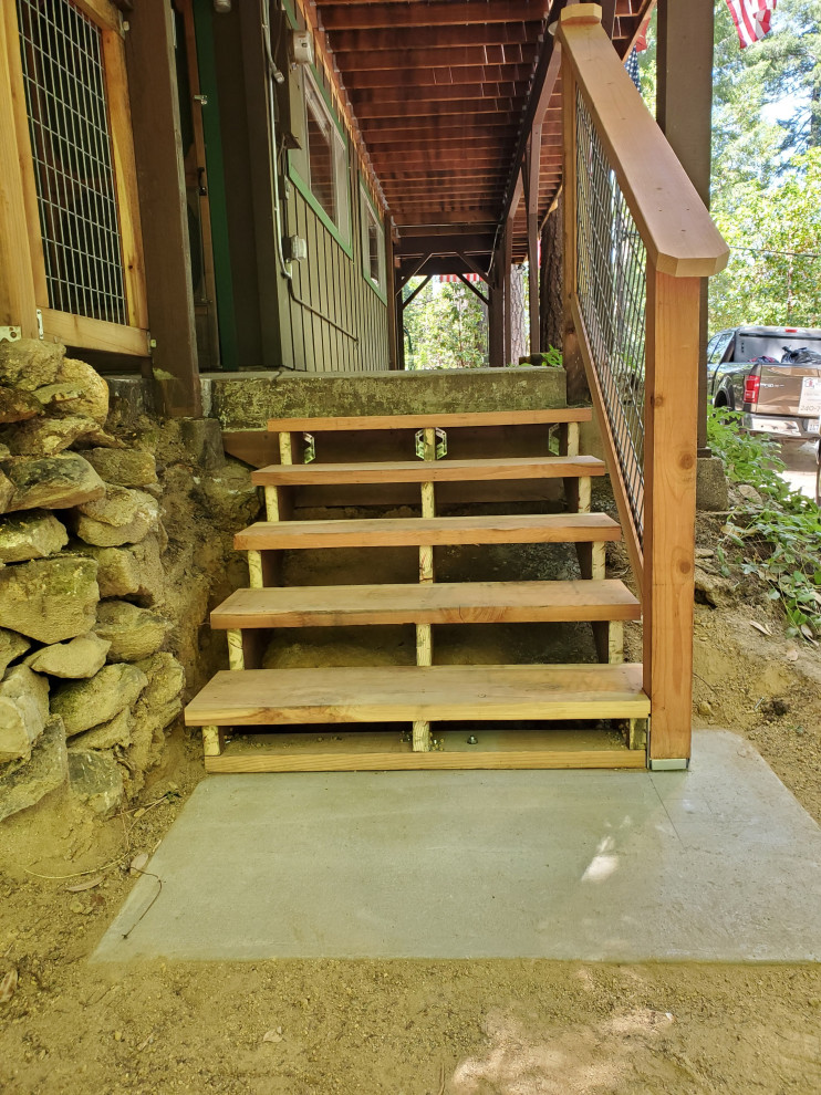 Wood Cabin Stairs