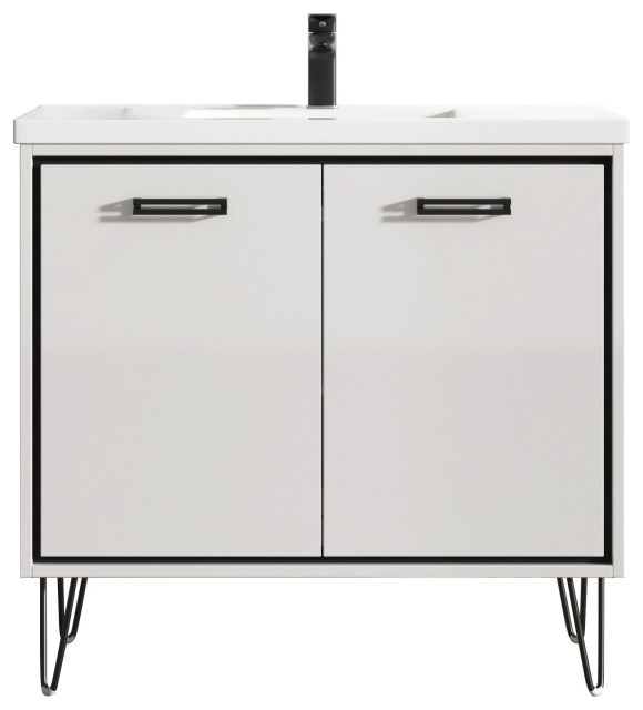 Bonnie 36" Single Bathroom Vanity Set Midcentury Bathroom Vanities