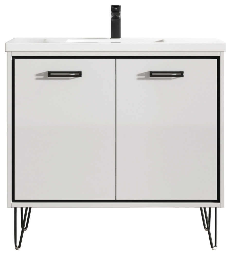 Bonnie 36" Single Bathroom Vanity Set Midcentury Bathroom Vanities