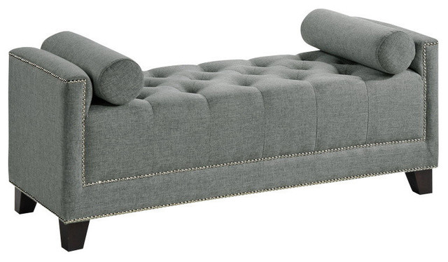 Baxton Studio Hirst Gray Bedroom Bench Gray