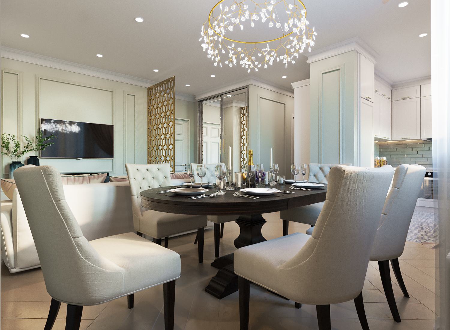 Дизайн проект 2х-комнатной квартиры в современной классике