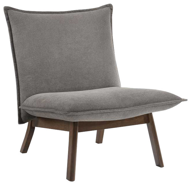 Modrest Gardner Modern Gray and Walnut Lounge Chair