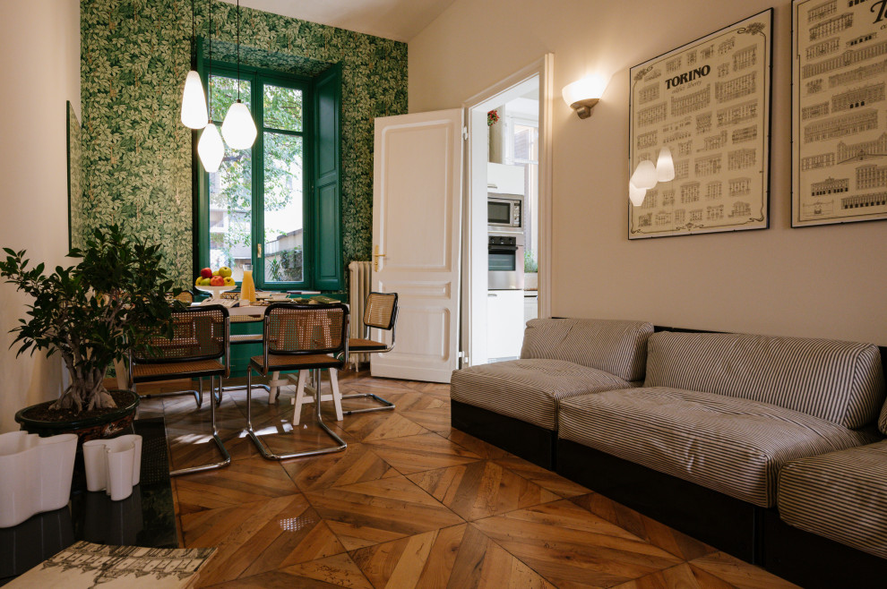 Inspiration for an eclectic family room in Turin.